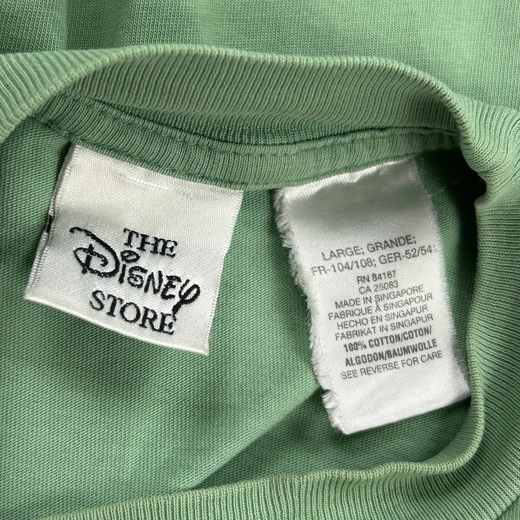 Piglet Embroidery Disney Cartoon T-Shirt - Large Green Cotton - Image 3
