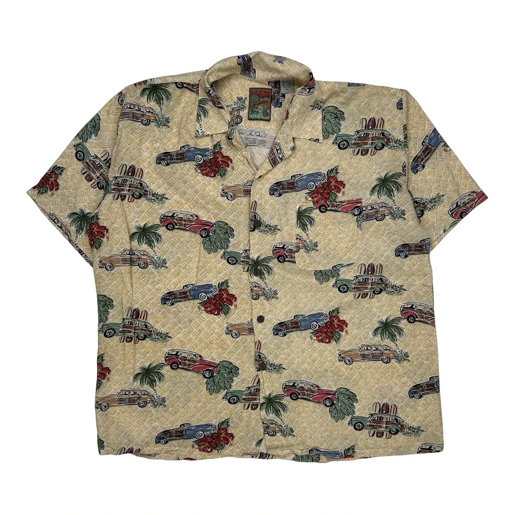 Pinepple Connection Graphic Hawaiian Shirt - XL Beige Viscose