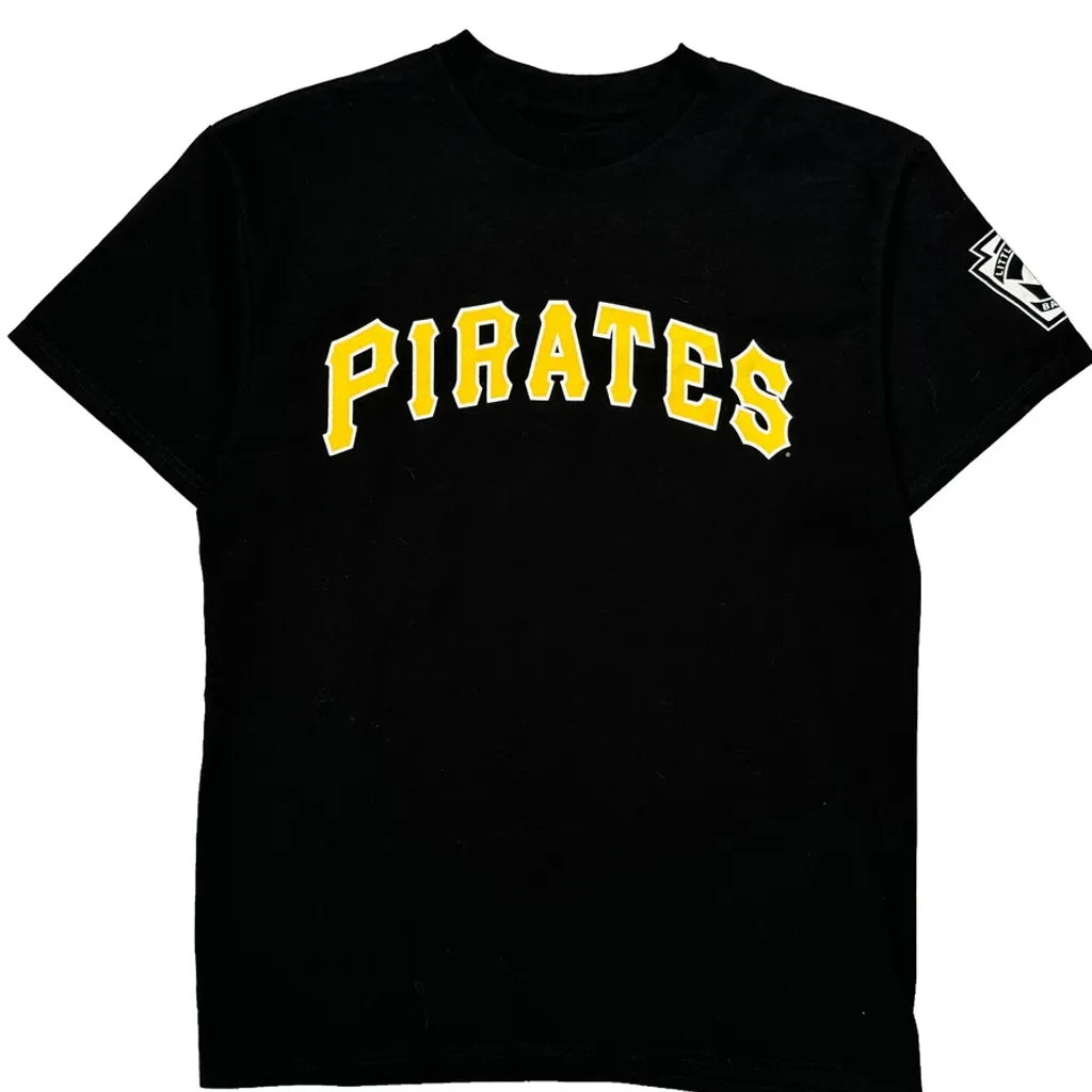Pirates Majestic Mlb T-Shirt - Medium Black Cotton - Image 4