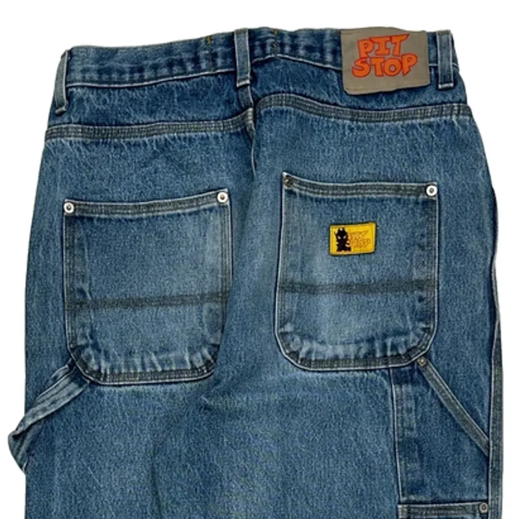 Pit Stop Carpenter Jeans - 30W 32L Blue Denim - Image 6