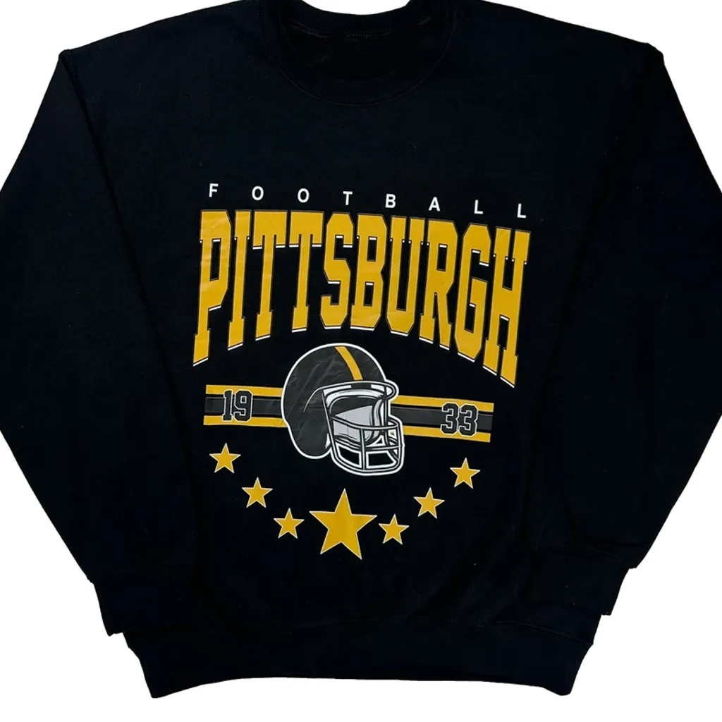Pittsburgh Nfl Football Sweatshirt - Medium Black Cotton - Image 5
