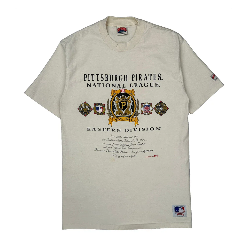 Pittsburgh Pirates Nutmeg Single Stitch T-Shirt - XL Cream Cotton