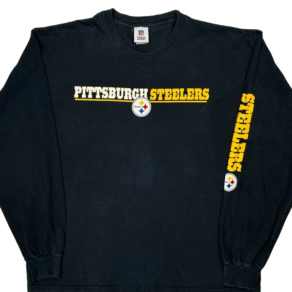 Pittsburgh Steelers N.F.L. Team Apparel Long Sleeve T-Shirt - XL Black Cotton - Image 5