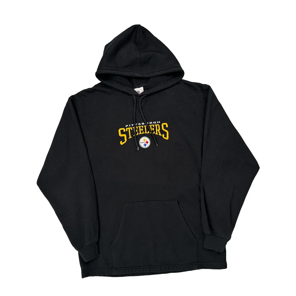 Pittsburgh Steelers Nfl Hoodie - Large Black Cotton