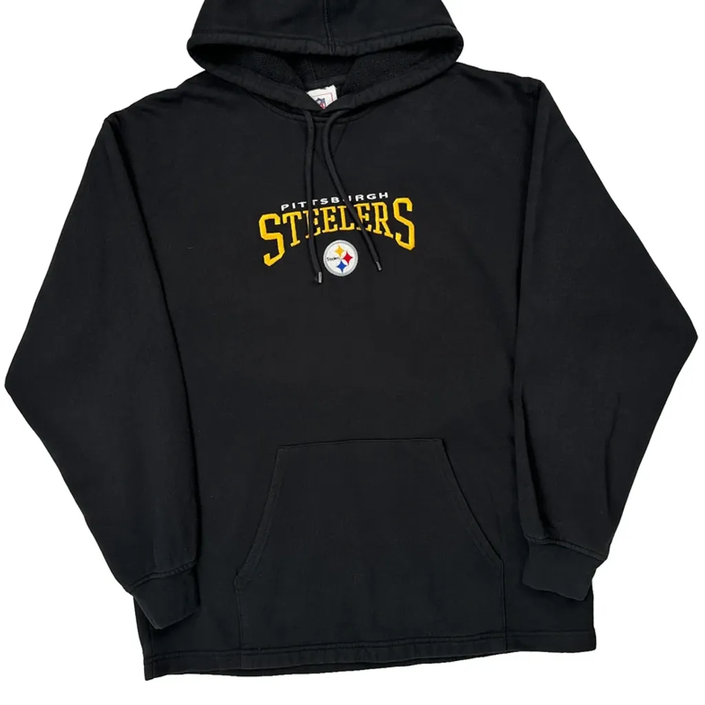 Pittsburgh Steelers Nfl Hoodie - Large Black Cotton - Image 5