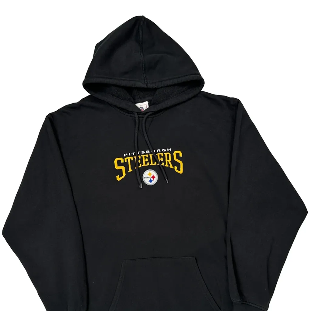 Pittsburgh Steelers Nfl Hoodie - Large Black Cotton - Image 6