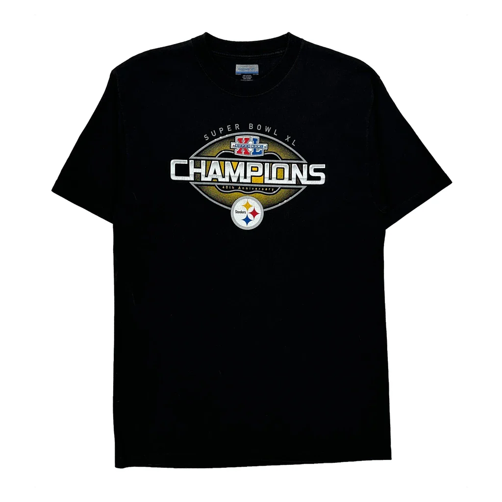 Pittsburgh Steelers Reebok Nfl T-Shirt - Medium Black Cotton