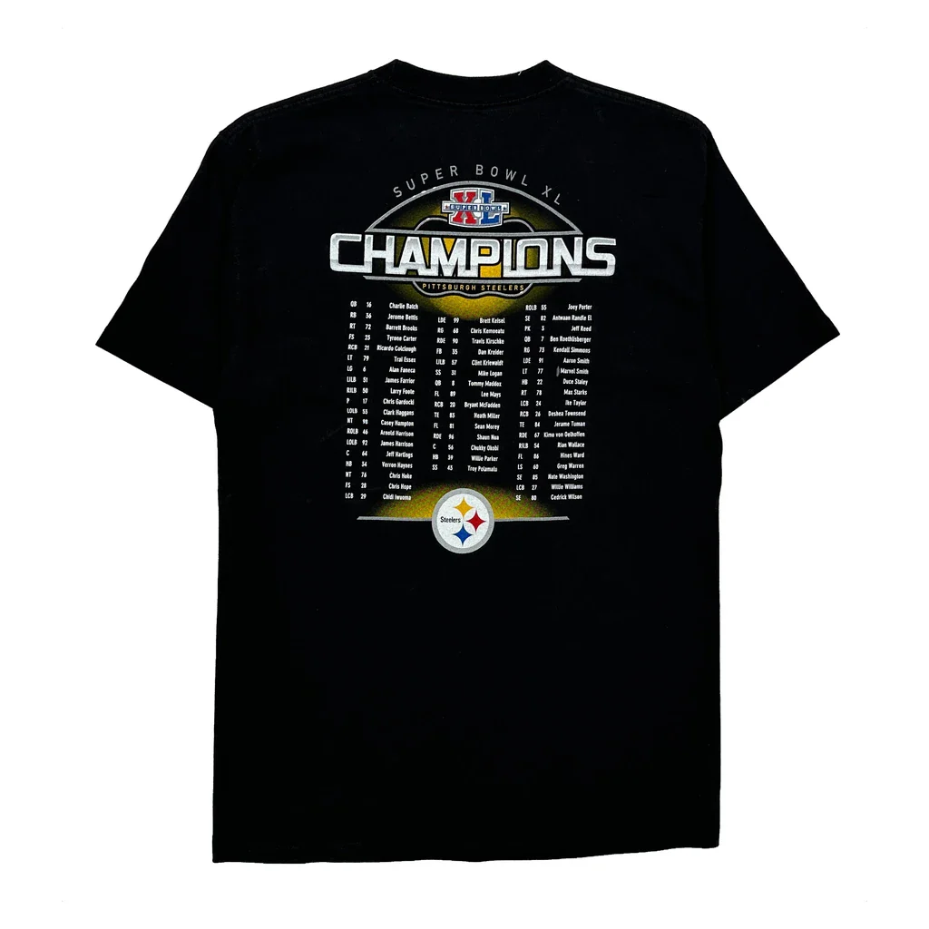 Pittsburgh Steelers Reebok Nfl T-Shirt - Medium Black Cotton - Image 2
