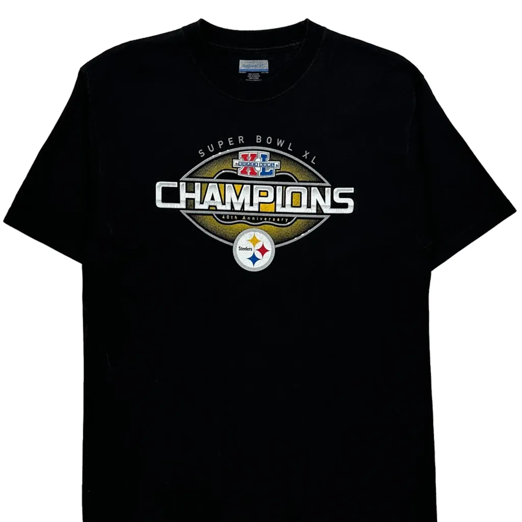 Pittsburgh Steelers Reebok Nfl T-Shirt - Medium Black Cotton - Image 4