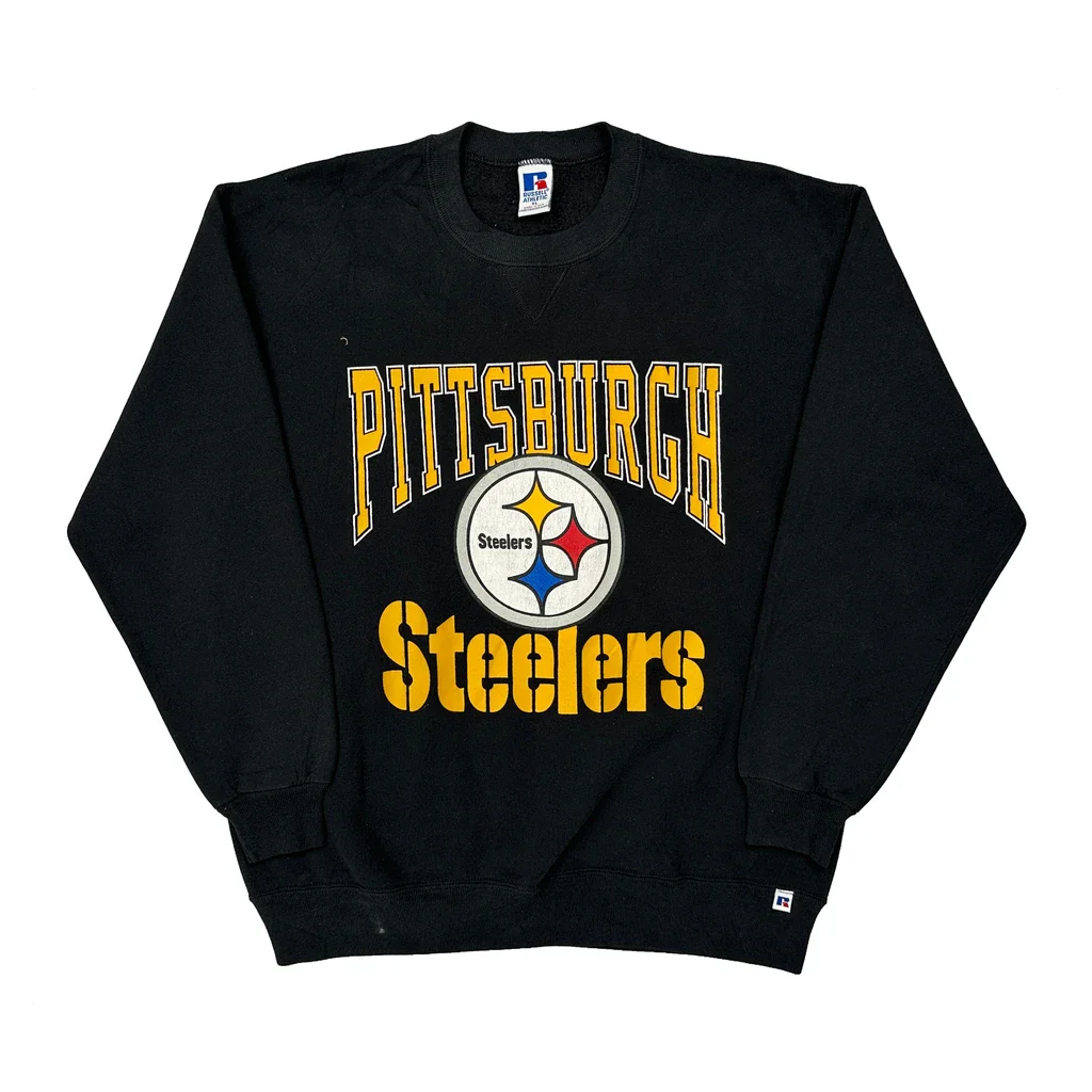 Pittsburgh Steelers Russell Athletic Nfl Sweatshirt - XL Black Cotton