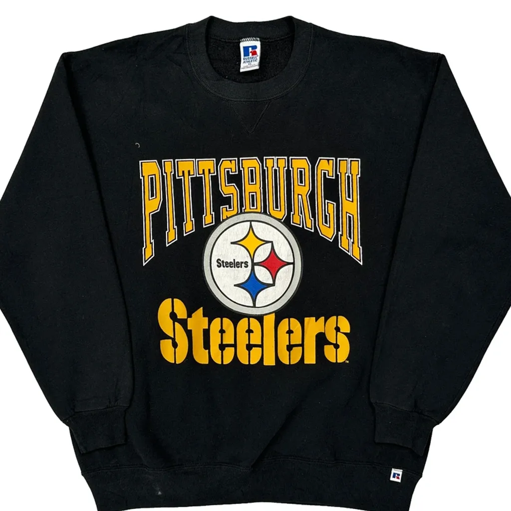 Pittsburgh Steelers Russell Athletic Nfl Sweatshirt - XL Black Cotton - Image 4