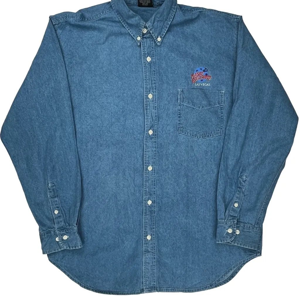 Planet Hollywood Denim Shirt - XL Blue Denim - Image 5