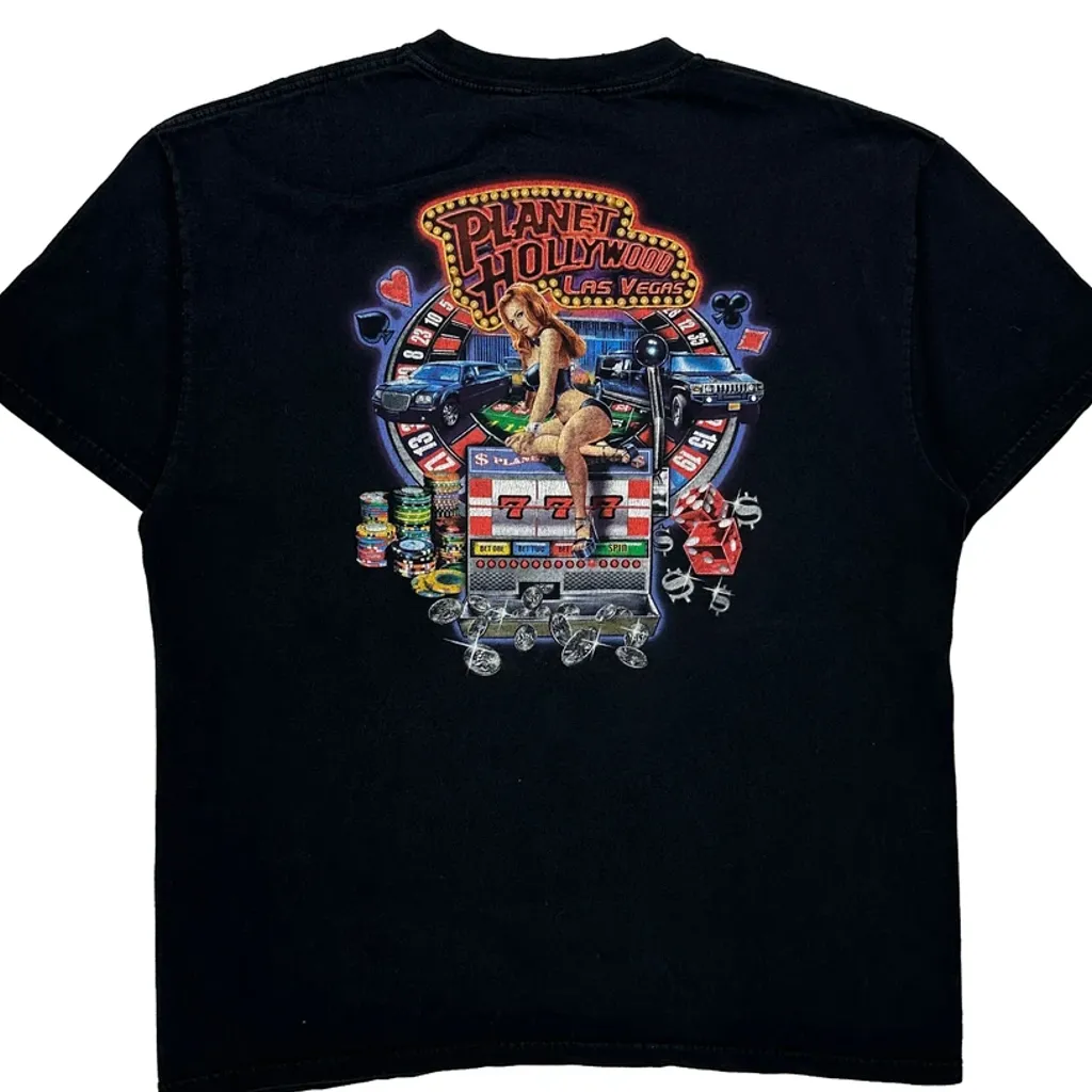 Planet Hollywood Graphic T-Shirt - XL Black Cotton - Image 7