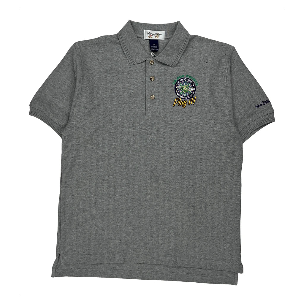 Play It! Disney Graphic Polo Shirt - Small Grey Cotton