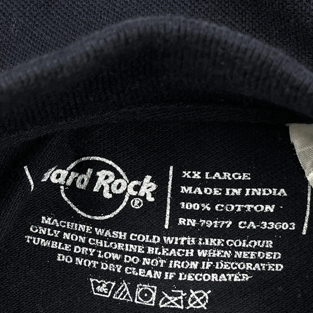 Playa Del Carmen Hard Rock Cafe Polo Shirt - 2XL Black Cotton - Image 3