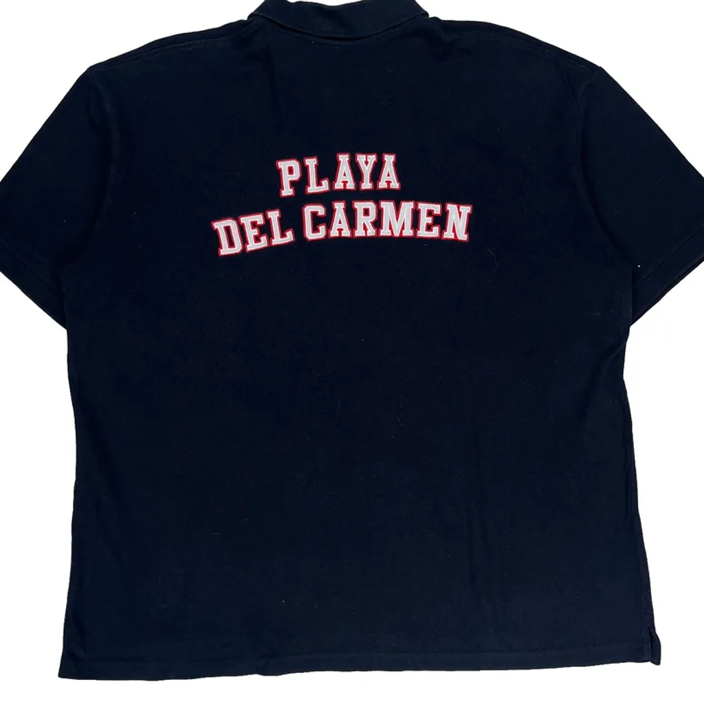 Playa Del Carmen Hard Rock Cafe Polo Shirt - 2XL Black Cotton - Image 6