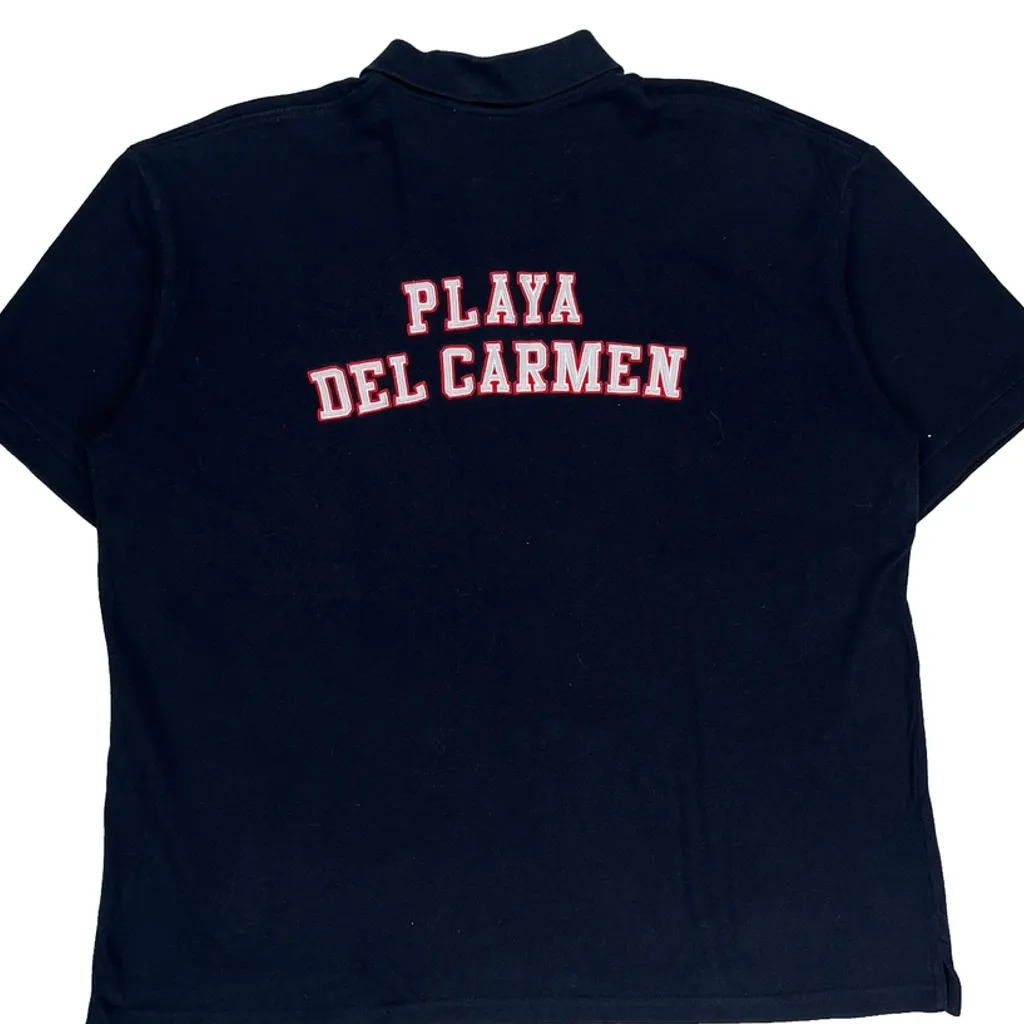 Playa Del Carmen Hard Rock Cafe Polo Shirt - 2XL Black Cotton - Image 7