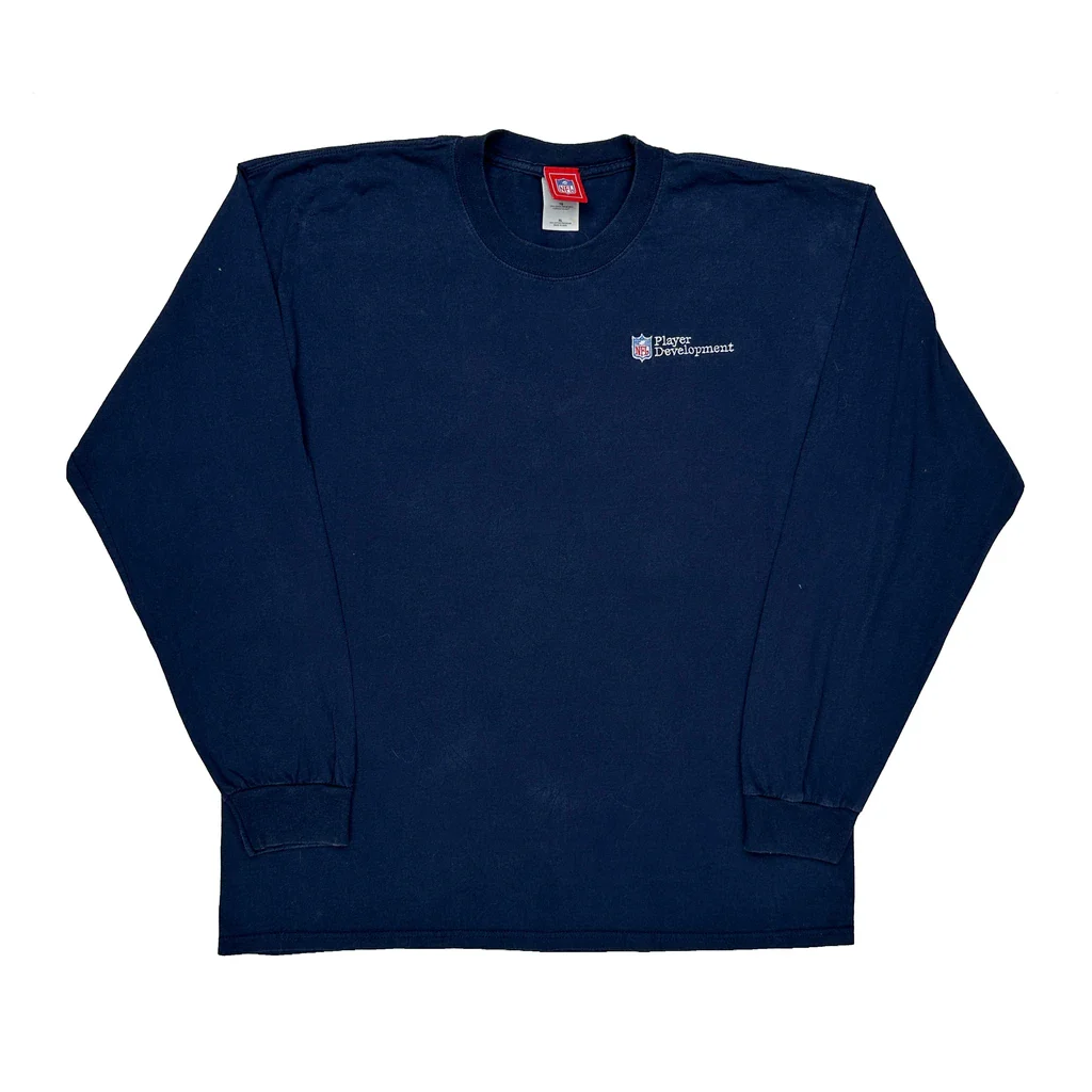 Player Development Nfl Long Sleeve T-Shirt - XL Navy Cotton