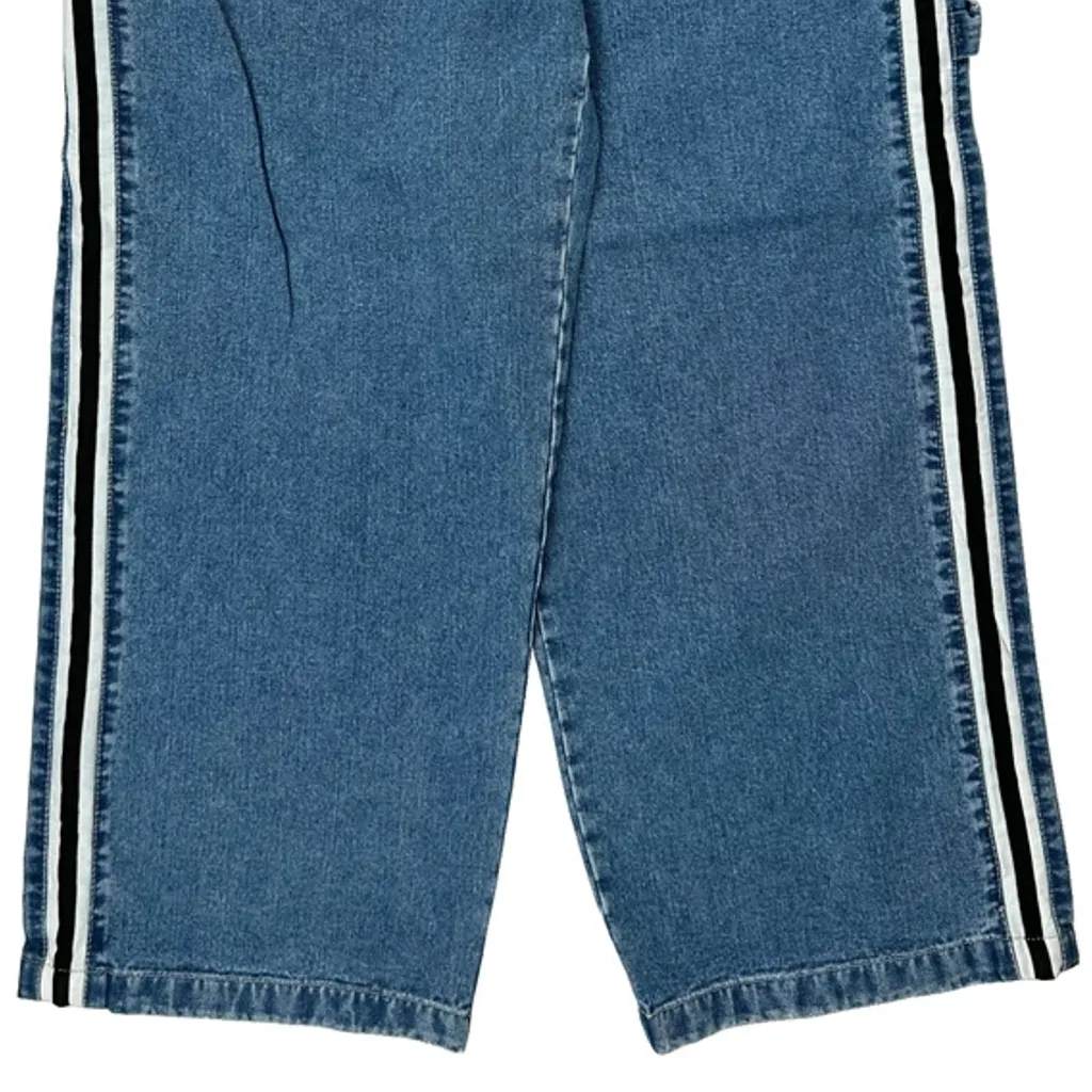 Plugg Baggy Graphic Striped Carpenter Jeans - 33W 30L Blue Denim - Image 10