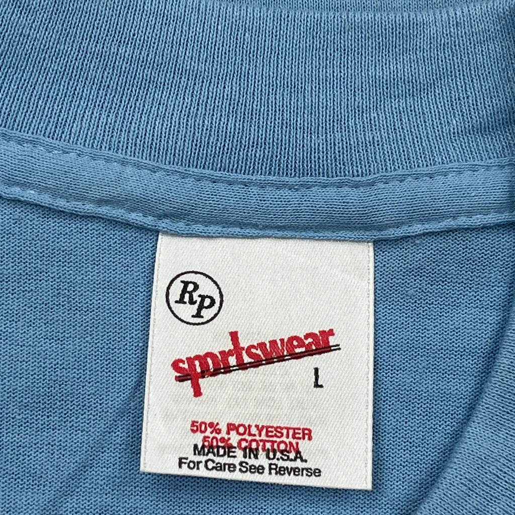 Plymouth Sportswear Single Stitch T-Shirt - Large Blue Cotton Blend - Image 3