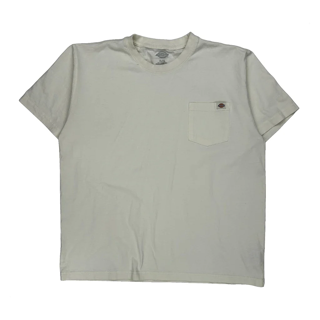 Pocket Dickies T-Shirt - XL Cream Cotton