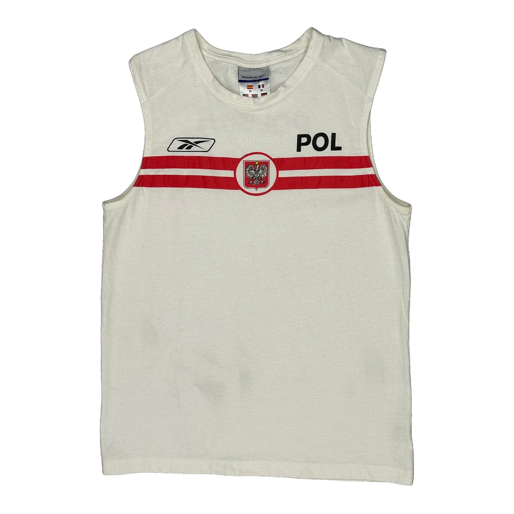 Poland Reebok Graphic Vest - Medium White Cotton