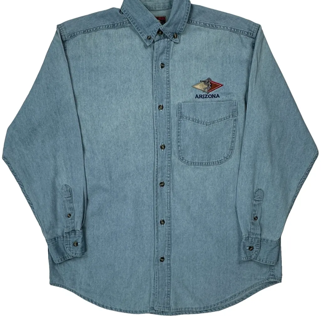 Polar Dogs Denim Shirt - Medium Light Wash Cotton - Image 4