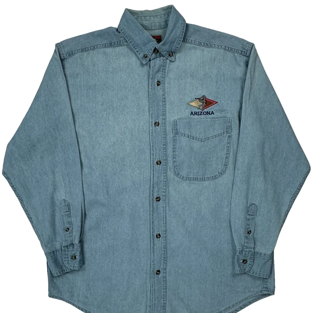Polar Dogs Denim Shirt - Medium Light Wash Cotton - Image 5