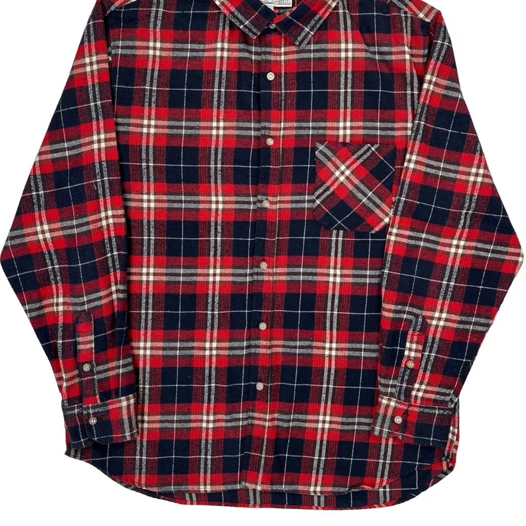 Poler Stuff Checked Flannel Shirt - Large Red Cotton - Image 5