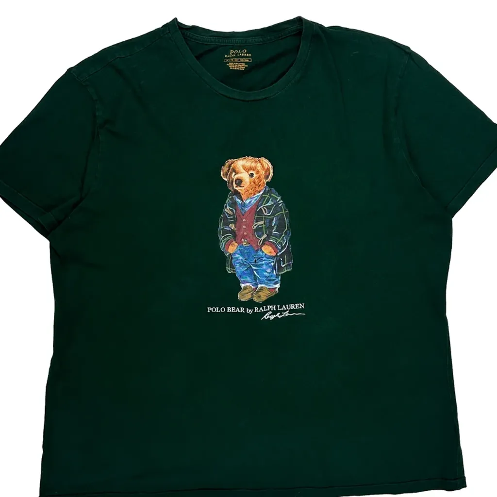 Polo Bear Polo By Ralph Lauren Graphic T-Shirt - XL Green Cotton - Image 4