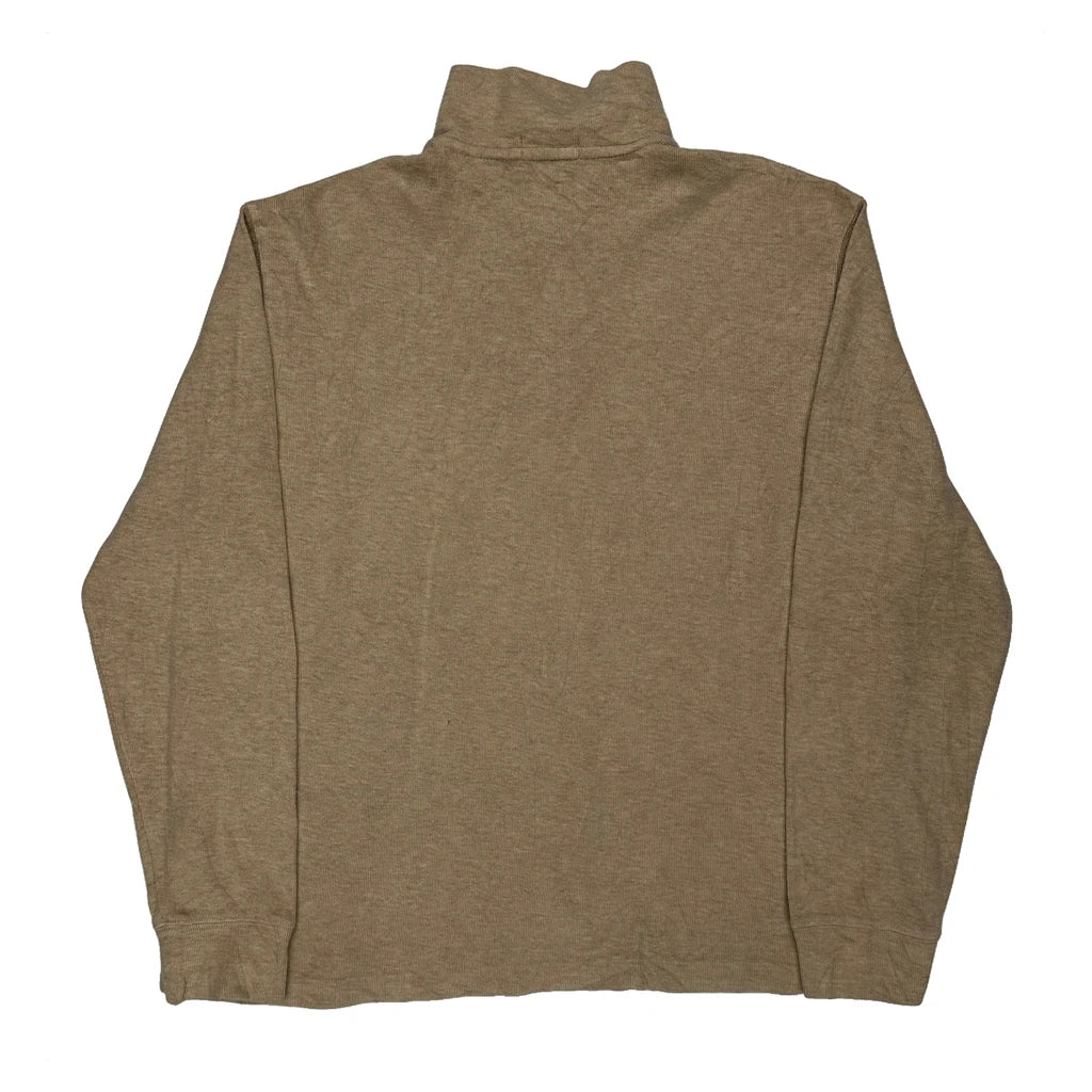 Polo By Ralph Lauren 1/4 Zip - Large Beige Cotton - Image 2