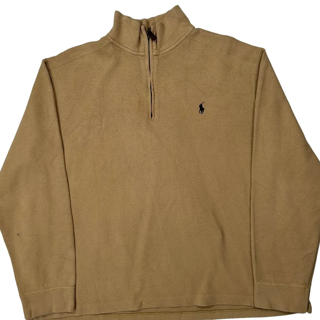 Polo By Ralph Lauren 1/4 Zip - XL Beige Cotton - Image 5