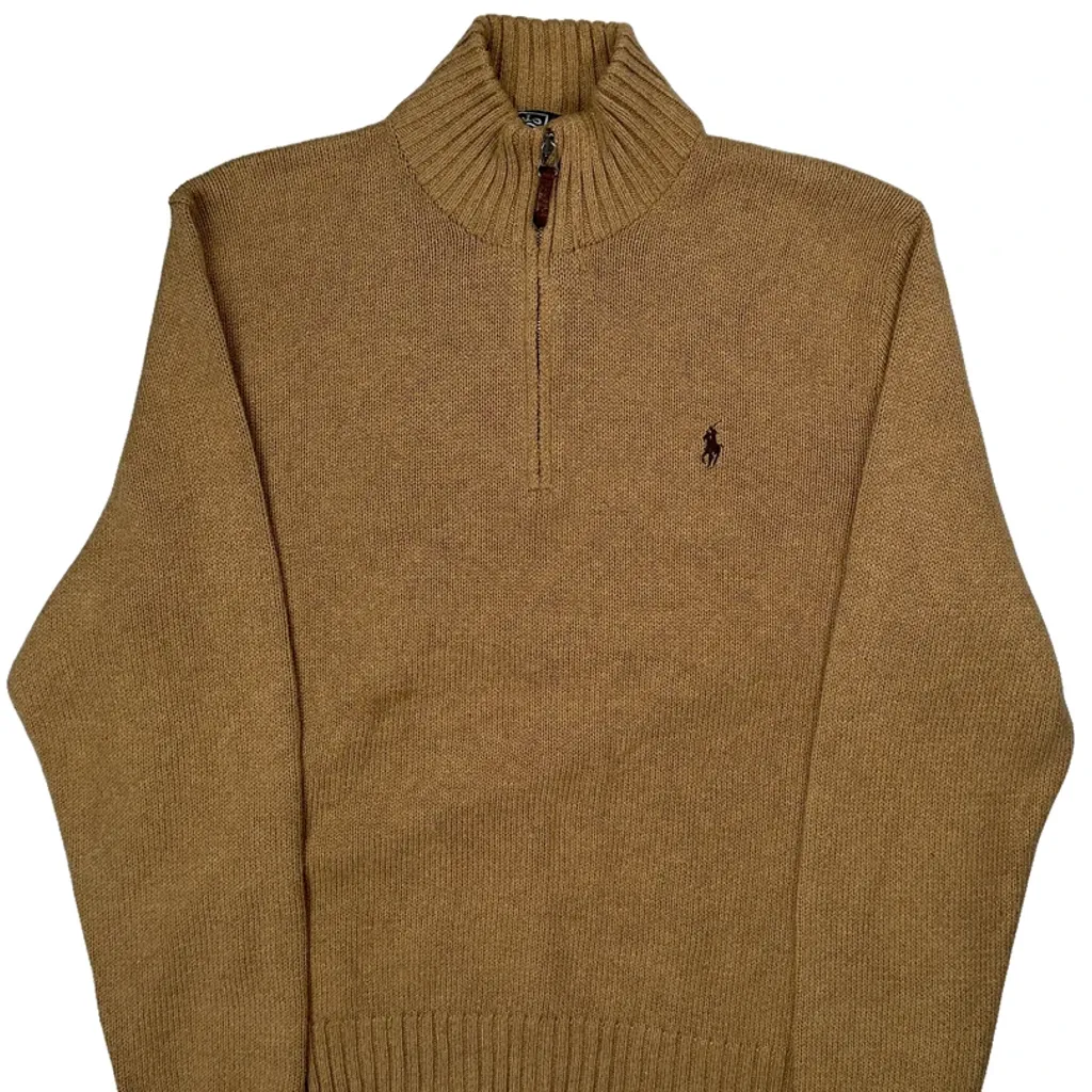 Polo By Ralph Lauren 1/4 Zip - XL Beige Cotton - Image 4