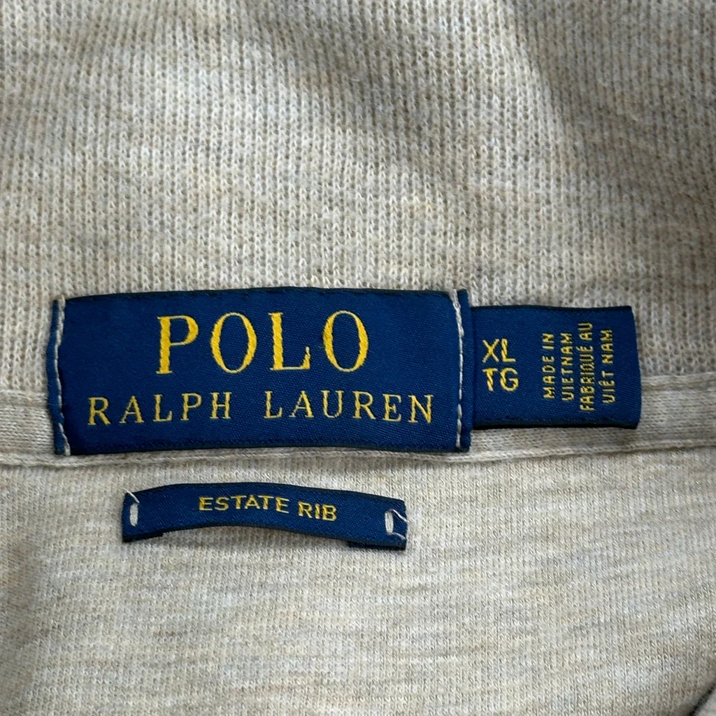 Polo By Ralph Lauren 1/4 Zip - XL Beige Cotton - Image 3