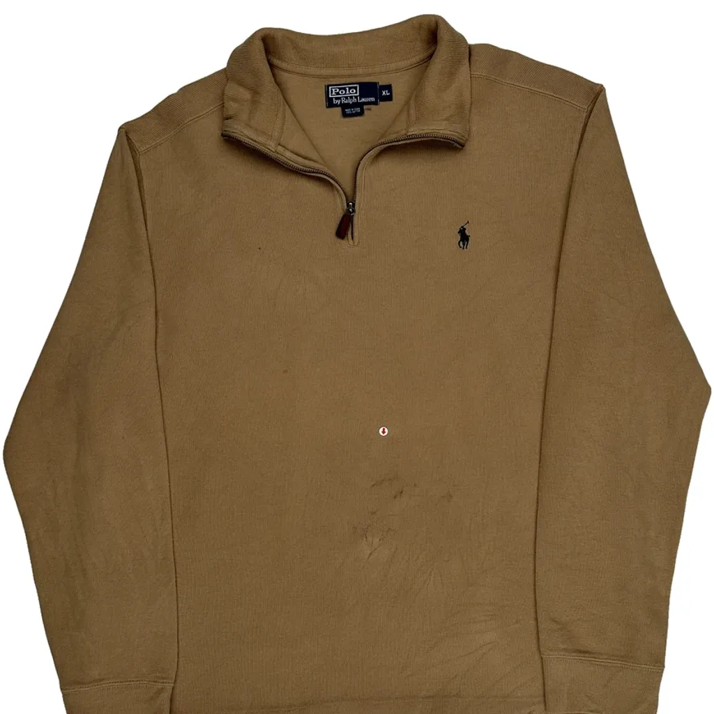 Polo By Ralph Lauren 1/4 Zip - XL Beige Cotton - Image 6