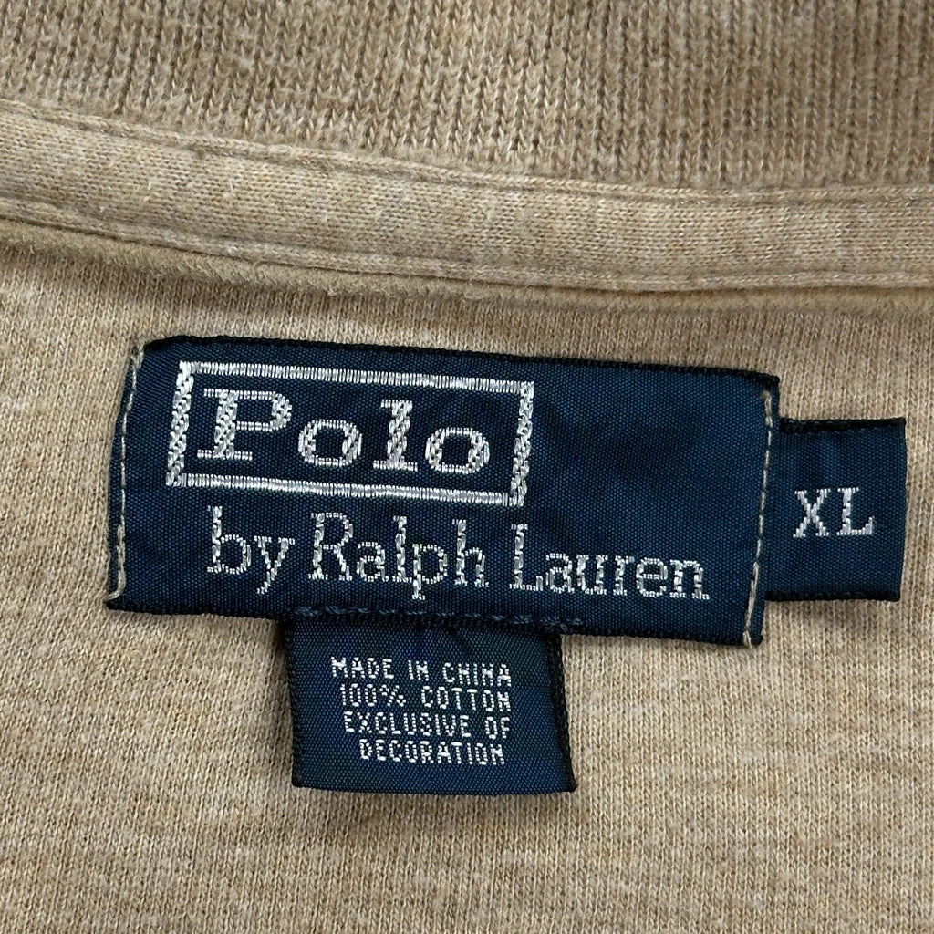 Polo By Ralph Lauren 1/4 Zip - XL Beige Cotton - Image 3