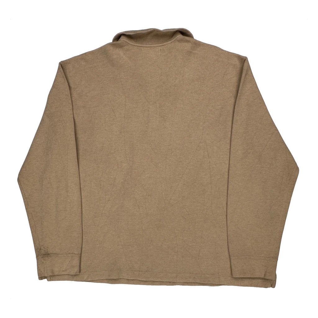 Polo By Ralph Lauren 1/4 Zip - 2XL Beige Cotton - Image 2