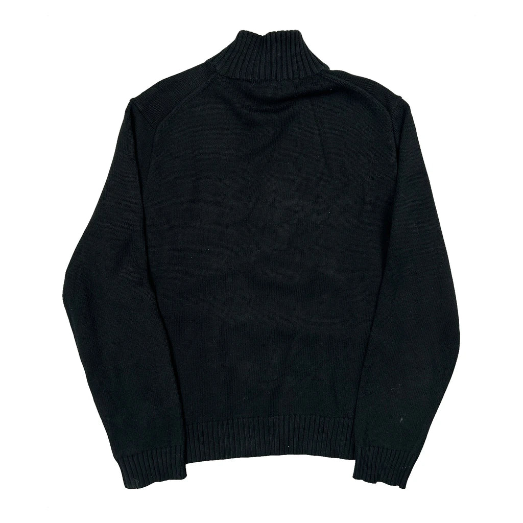 Polo By Ralph Lauren 1/4 Zip - Large Black Cotton - Image 2