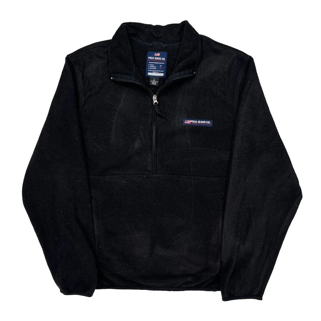 Polo By Ralph Lauren 1/4 Zip - Large Black Polyester