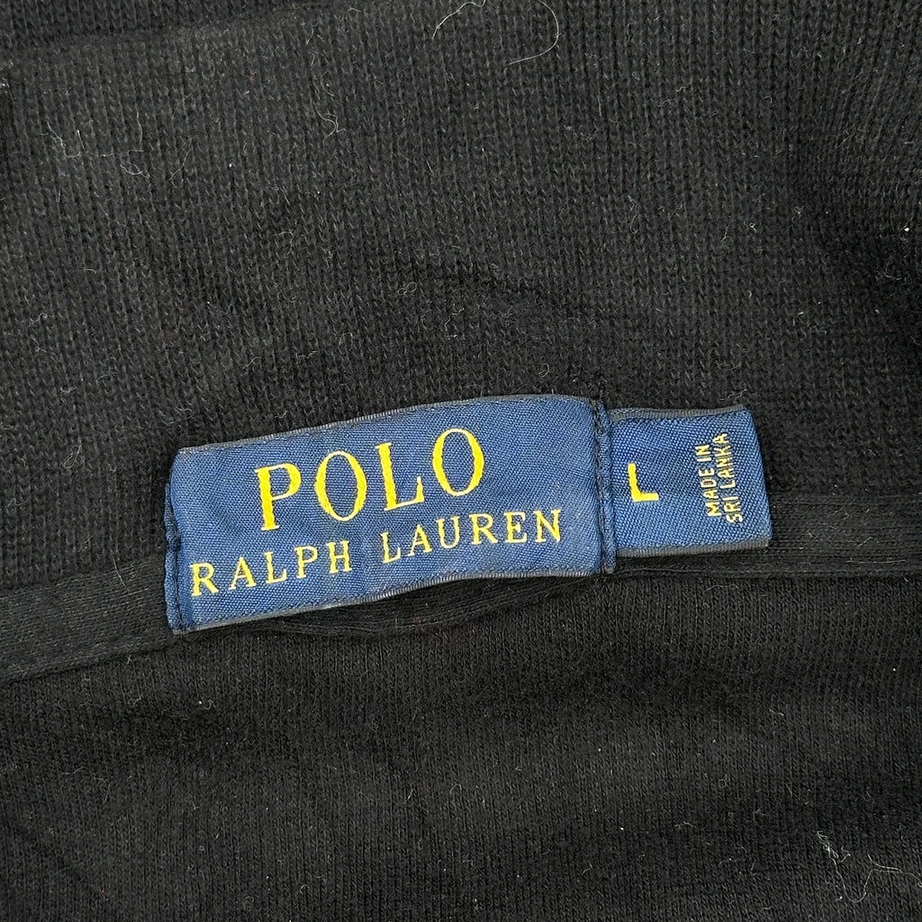 Polo By Ralph Lauren 1/4 Zip - Large Black Cotton - Image 3