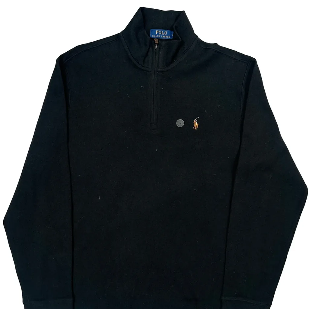 Polo By Ralph Lauren 1/4 Zip - Medium Black Cotton - Image 5