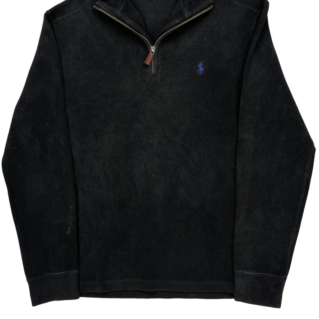 Polo By Ralph Lauren 1/4 Zip - Medium Black Cotton - Image 5