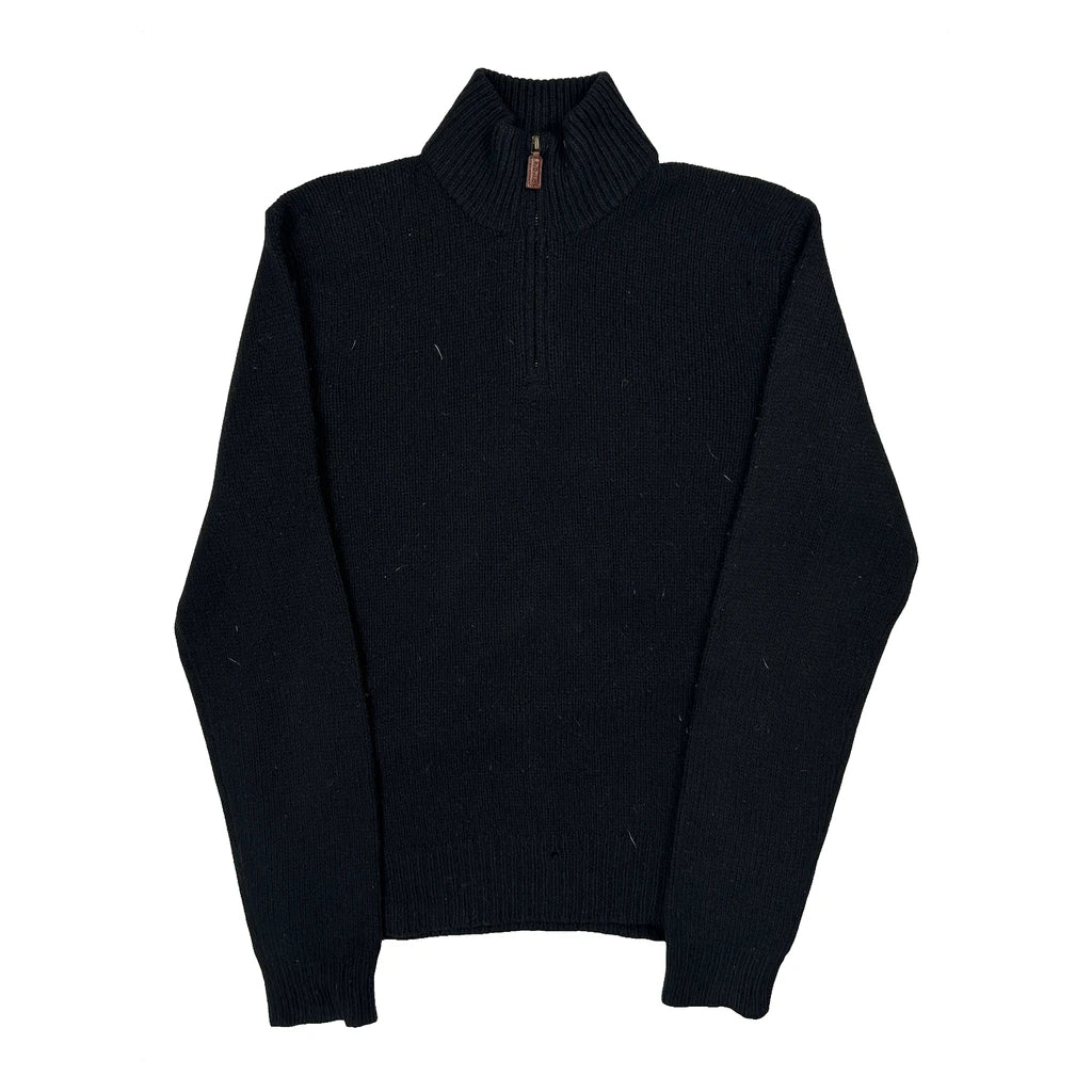 Polo By Ralph Lauren 1/4 Zip - Medium Black Merino Wool Blend