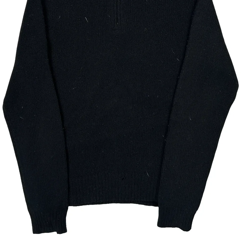 Polo By Ralph Lauren 1/4 Zip - Medium Black Merino Wool Blend - Image 4