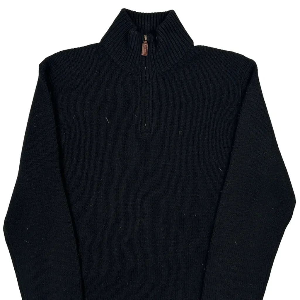 Polo By Ralph Lauren 1/4 Zip - Medium Black Merino Wool Blend - Image 5