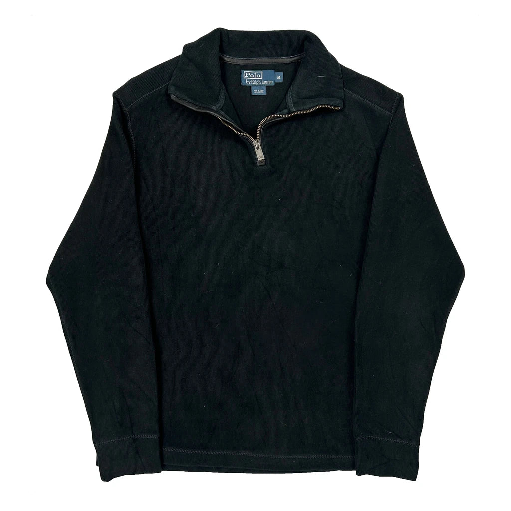 Polo By Ralph Lauren 1/4 Zip - Medium Black Cotton
