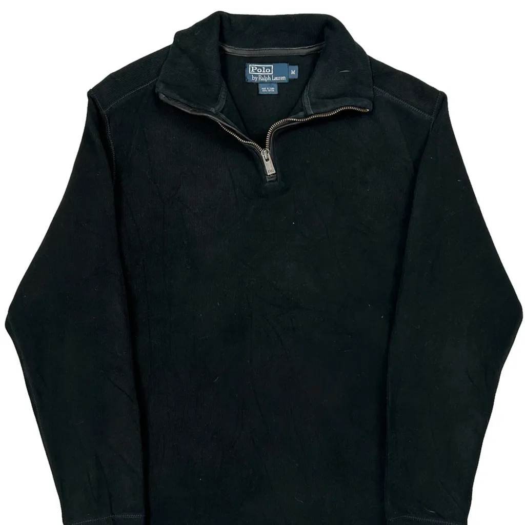 Polo By Ralph Lauren 1/4 Zip - Medium Black Cotton - Image 5