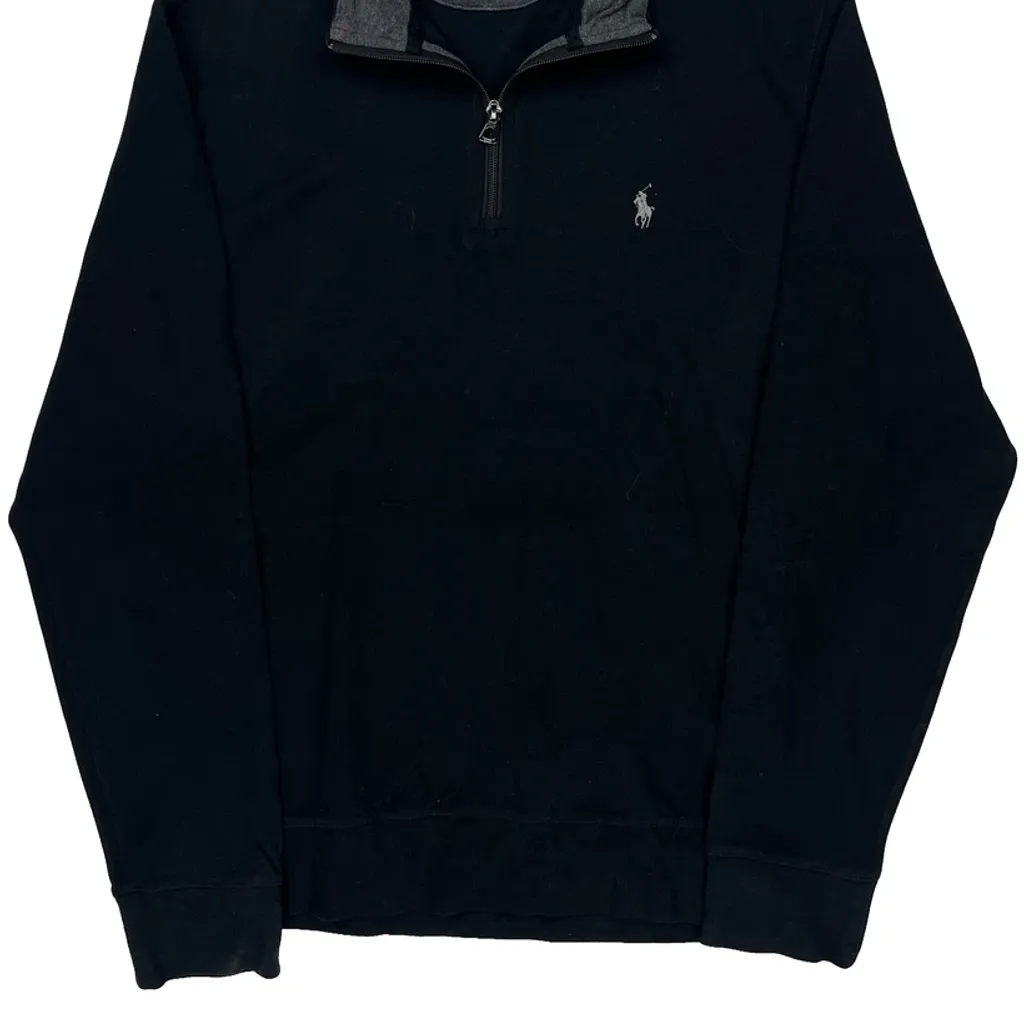 Polo By Ralph Lauren 1/4 Zip - Medium Black Cotton - Image 4
