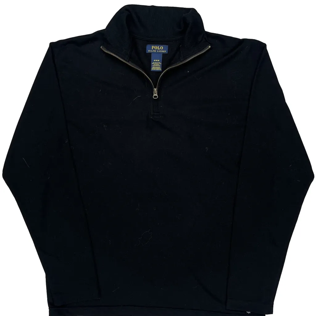 Polo By Ralph Lauren 1/4 Zip - Medium Black Polyester - Image 4