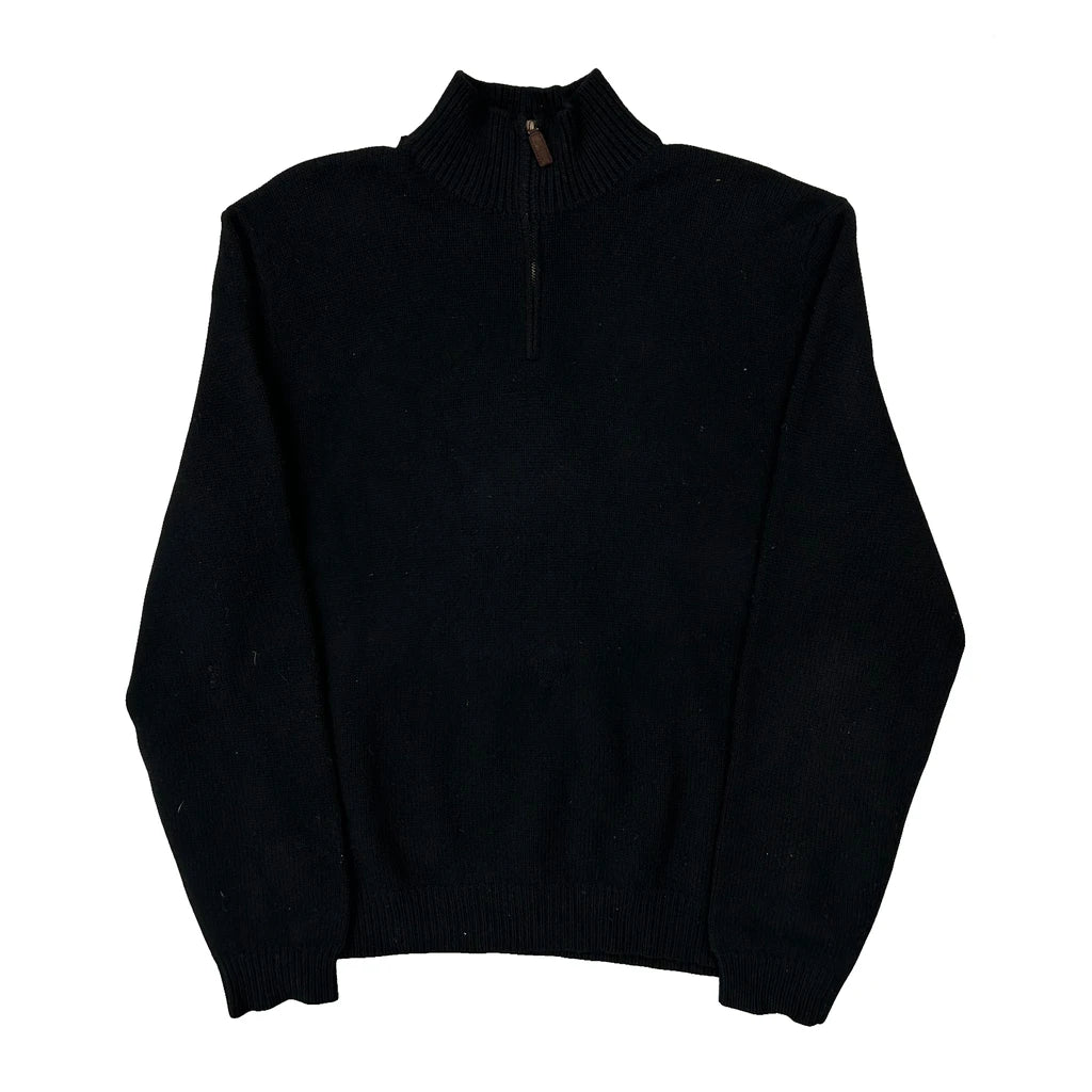 Polo By Ralph Lauren 1/4 Zip - XL Black Wool
